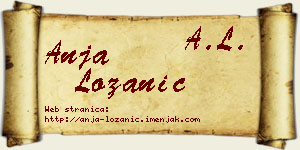 Anja Lozanić vizit kartica